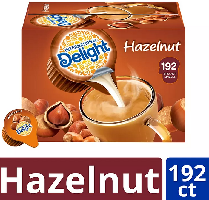 International Delight Hazelnut Coffee Creamer Singles (192 ct.) - Eshop House LLC