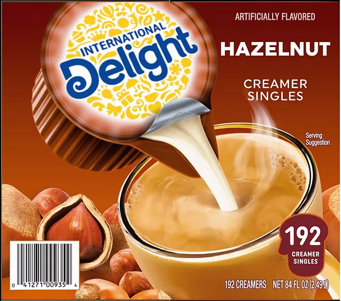 International Delight Hazelnut Coffee Creamer Singles (192 ct.) - Eshop House LLC