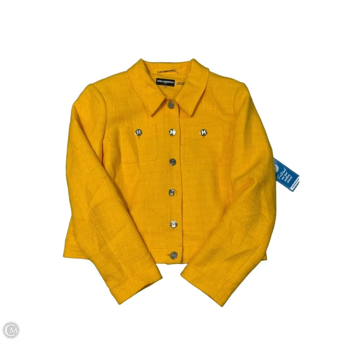 Jacket Designer By Karl Lagerfeld In Yellow, Size: L
