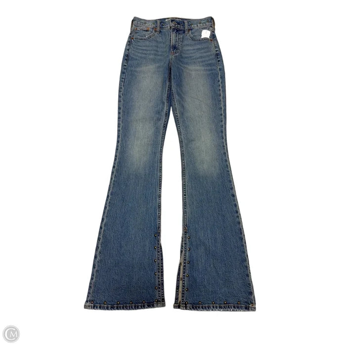 Jeans Boot Cut By Abercrombie And Fitch In Blue Denim, Size: 0