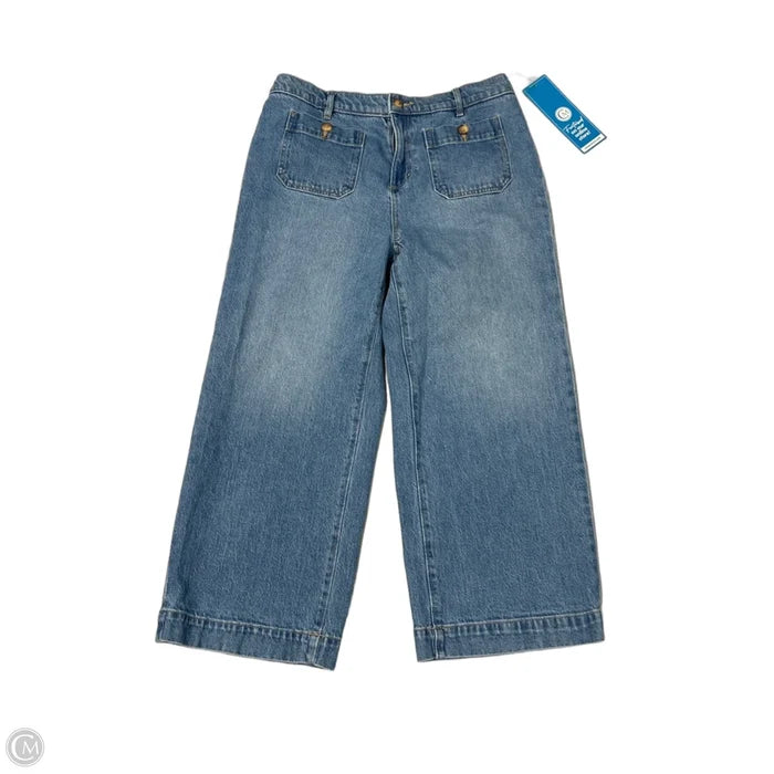 Jeans Cropped By Loft In Blue Denim, Size: 10