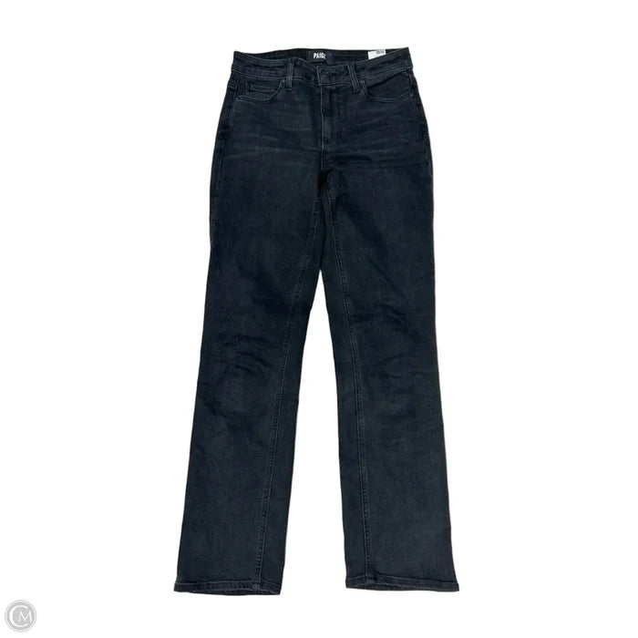 Jeans Straight By Paige In Black Denim, Size: 2