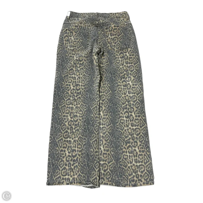 Jeans Wide Leg In Animal Print, Size: 8