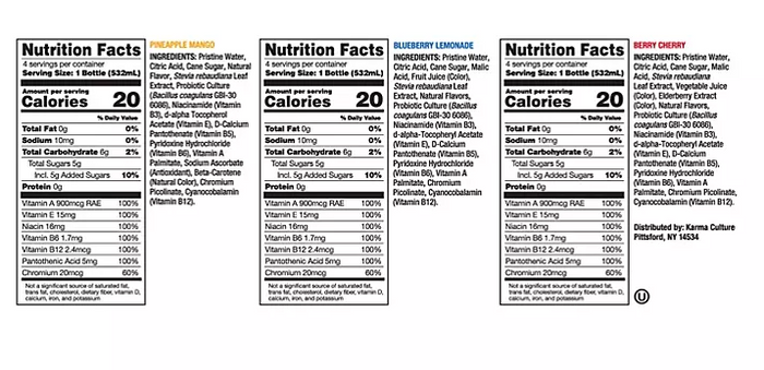 Karma Probiotic Water Variety Pack (18 oz., 12 pk.) - Eshop House LLC