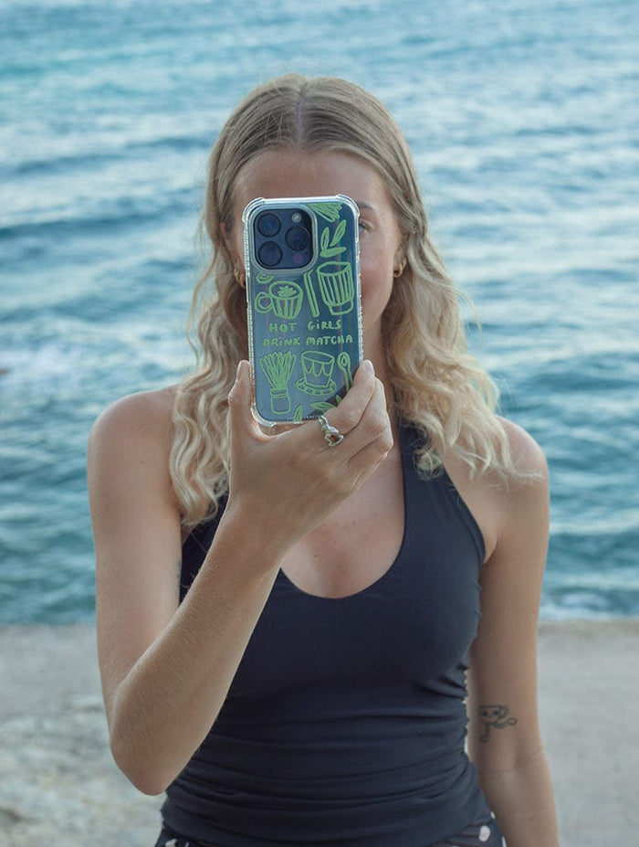 Lauren Emmett x Skinnydip Hot Girls Drink Matcha Shock iPhone Case Phone Cases Skinnydip London