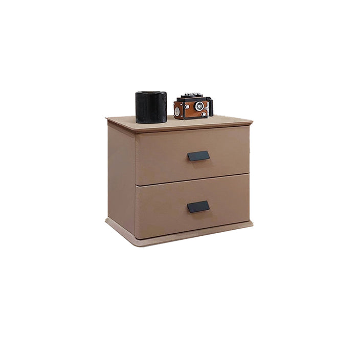 Lefevre Premium PU Leather Bedside Table with Drawers