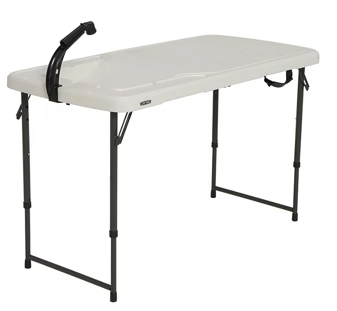 Lifetime 4-Foot Light Fold-In-Half Fillet Commercial Table, Almond
