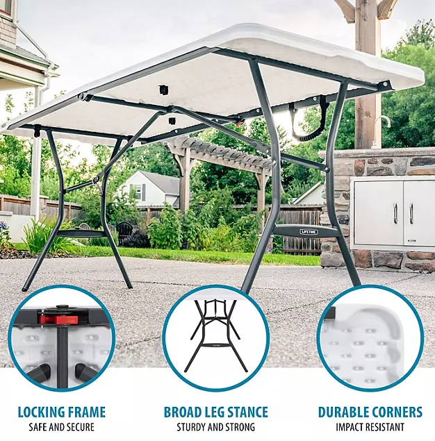 Lifetime 6-Foot Fold-In-Half Table (Light Commercial)
