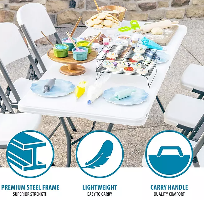 Lifetime 6-Foot Fold-In-Half Table (Light Commercial)