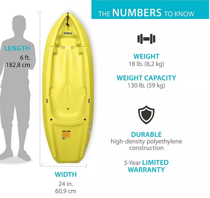 Lifetime Wave 6' Youth Kayak (Paddle Included)