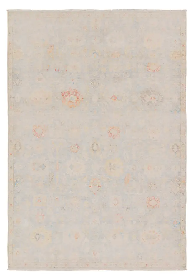Light Blue White Boheme Rug 4x6 BOH28