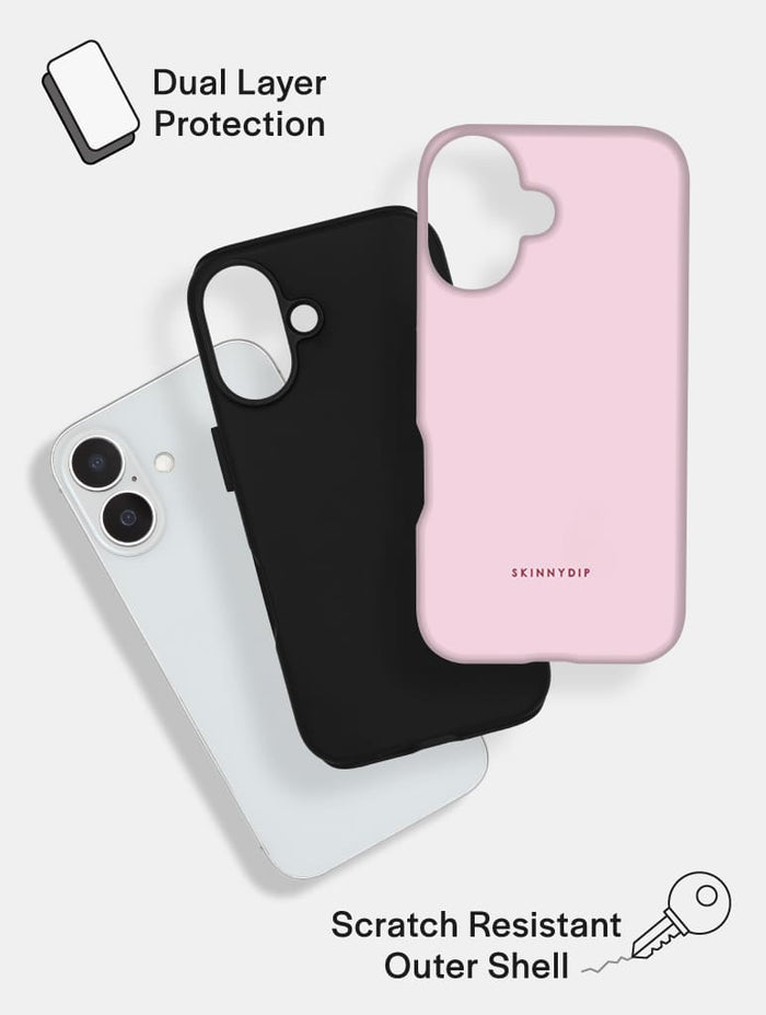 Light Pink with Red Solid Colour Ultra Protective iPhone Case Phone Cases Skinnydip London