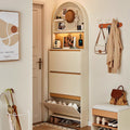 Lilith 0.75m/1m Three-Door Shoe Cabinet/Slim Shoe Cabinet with Pegboard