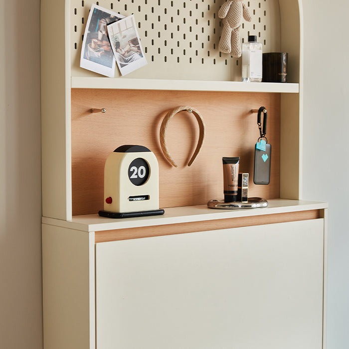 Lilith 0.75m/1m Three-Door Shoe Cabinet/Slim Shoe Cabinet with Pegboard
