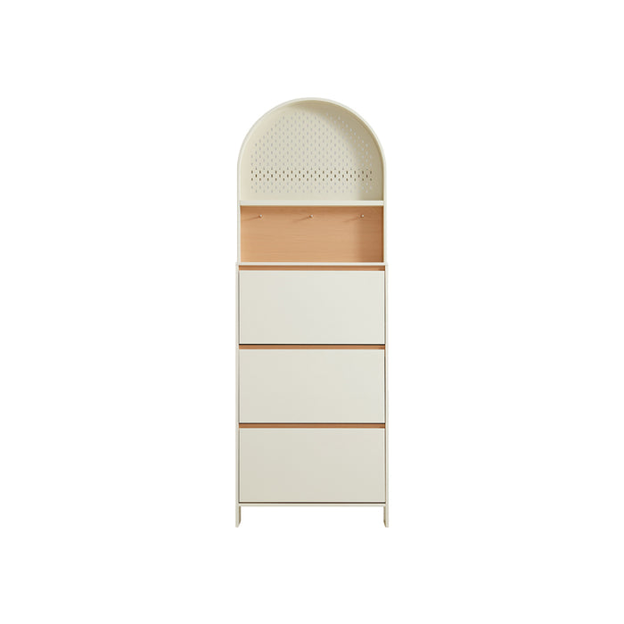 Lilith 0.75m/1m Three-Door Shoe Cabinet/Slim Shoe Cabinet with Pegboard