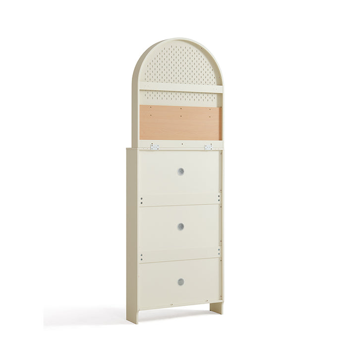 Lilith 0.75m/1m Three-Door Shoe Cabinet/Slim Shoe Cabinet with Pegboard