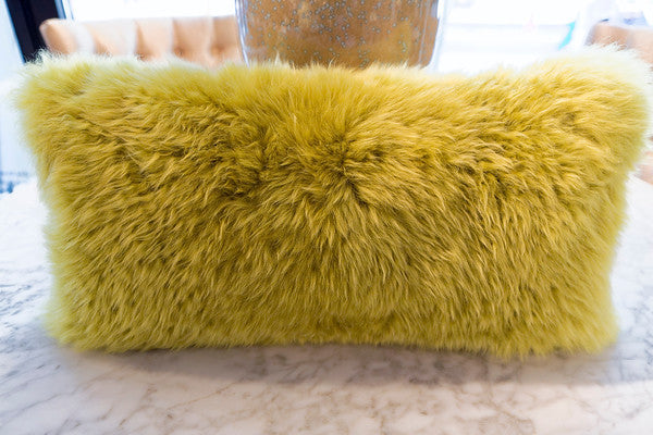 Long Wool Lime Pillow 11" x 22" - Auskin