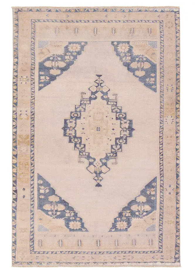 Lumal Blue and Tan/Taupe LML05 5x8