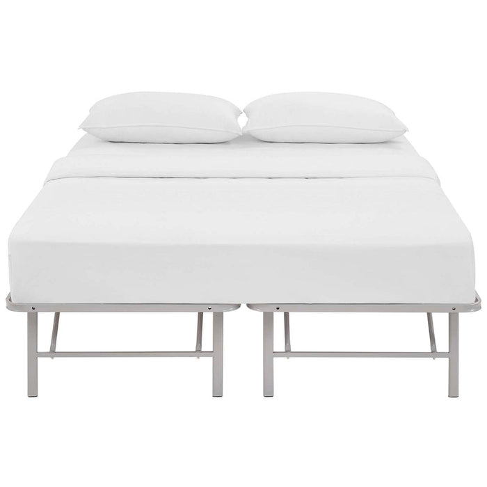 Maja Stainless Steel Queen Platform Bed Frame - Gray Denmark Home