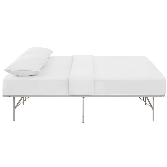 Maja Stainless Steel Queen Platform Bed Frame - Gray Denmark Home