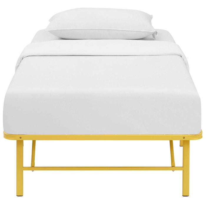 Maja Stainless Steel Twin Platform Bed Frame - Yellow Denmark Home
