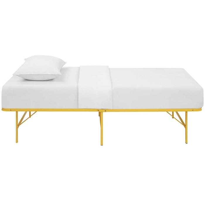 Maja Stainless Steel Twin Platform Bed Frame - Yellow Denmark Home
