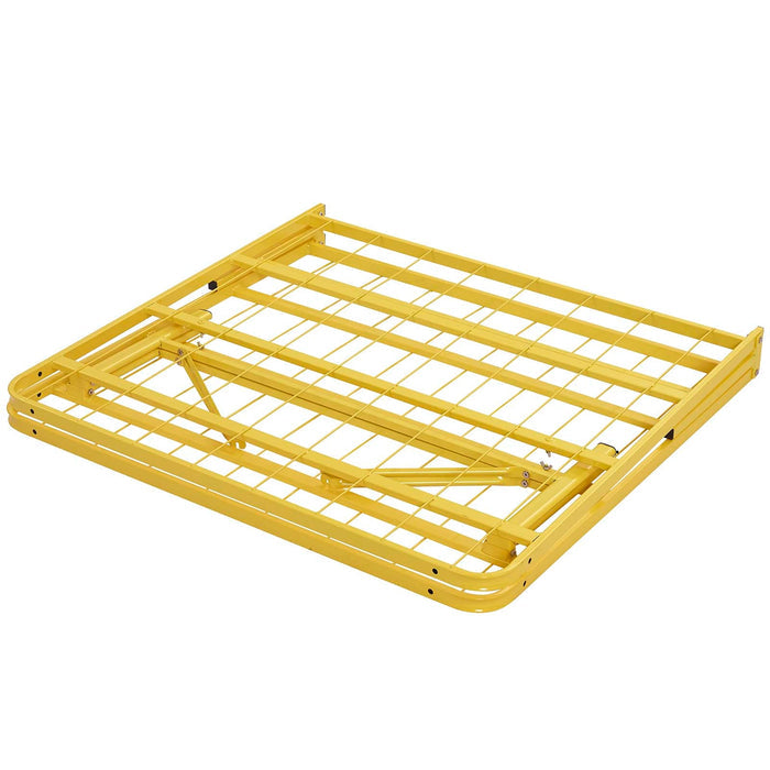 Maja Stainless Steel Twin Platform Bed Frame - Yellow Denmark Home