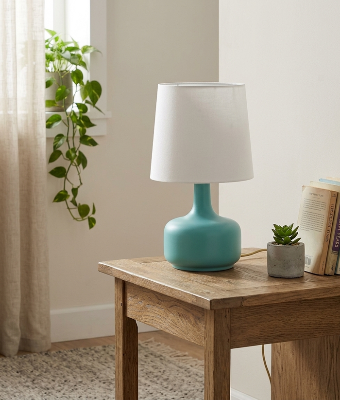 Malmö Table Lamp – Teal Metal Futuristic Design Denmark Home