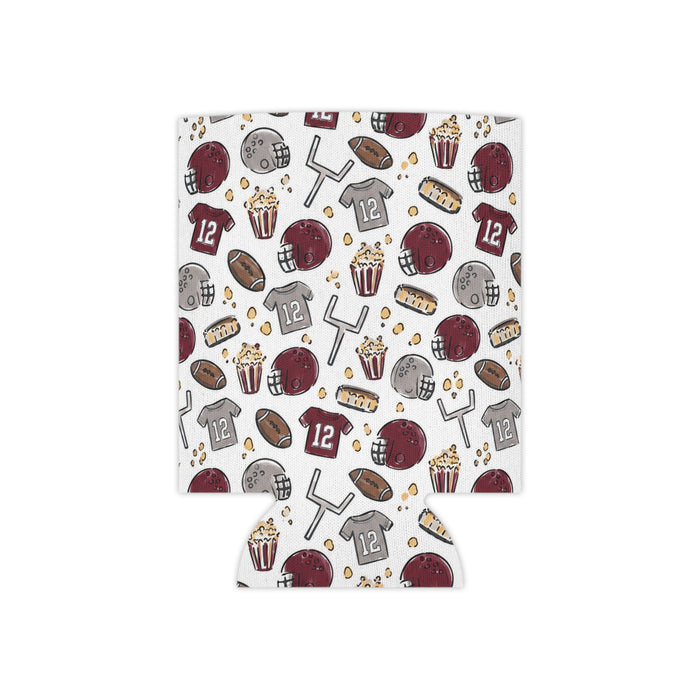 maroon football koozie