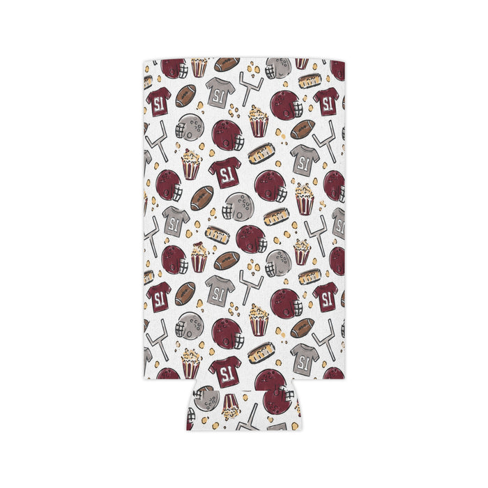 maroon football koozie