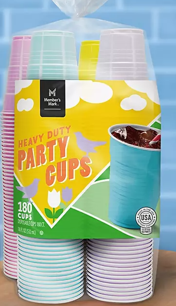 Member's Mark Heavy Duty Plastic Cups, Spring Colors (18 oz., 180 ct.) - Eshop House LLC