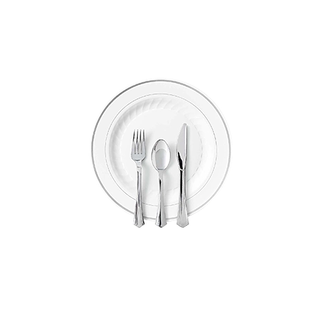 Member's Mark Premium Plastic Heavyweight Plates, Combo Pack (48 ct.) - Eshop House LLC