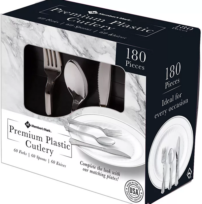 Member's Mark Premium Silver-Look Cutlery Combo (180 ct.) - Eshop House LLC