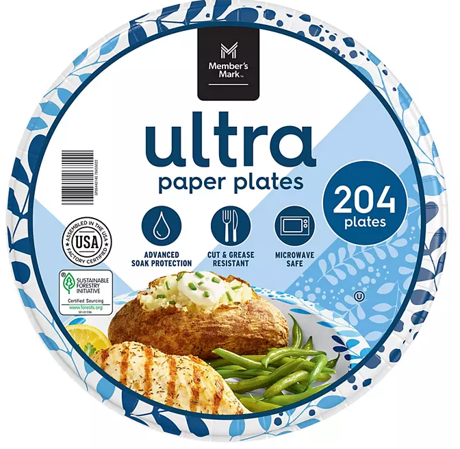 Member's Mark Ultra Dinner Paper Plates (10", 204 ct.) - Eshop House LLC