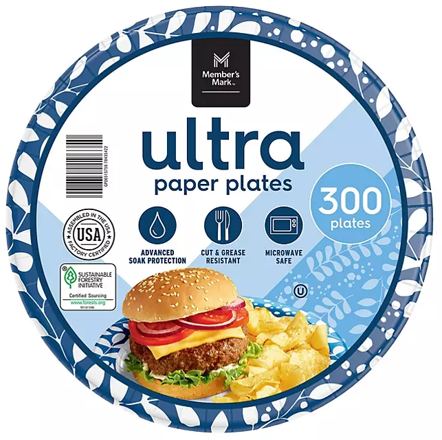 Member's Mark Ultra Lunch Paper Plates (8.5", 300 ct.) - Eshop House LLC