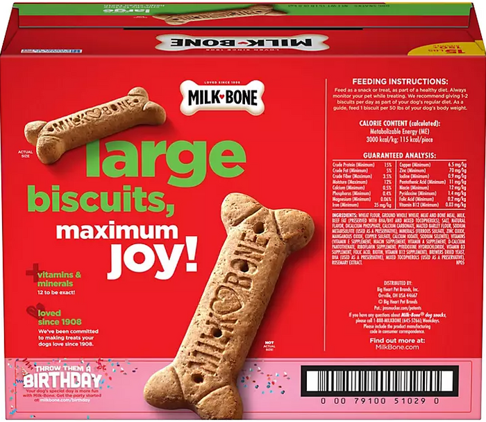 Milk-Bone Original Dog Biscuits, Large Crunchy Dog Treats, 15 lbs. - Eshop House LLC