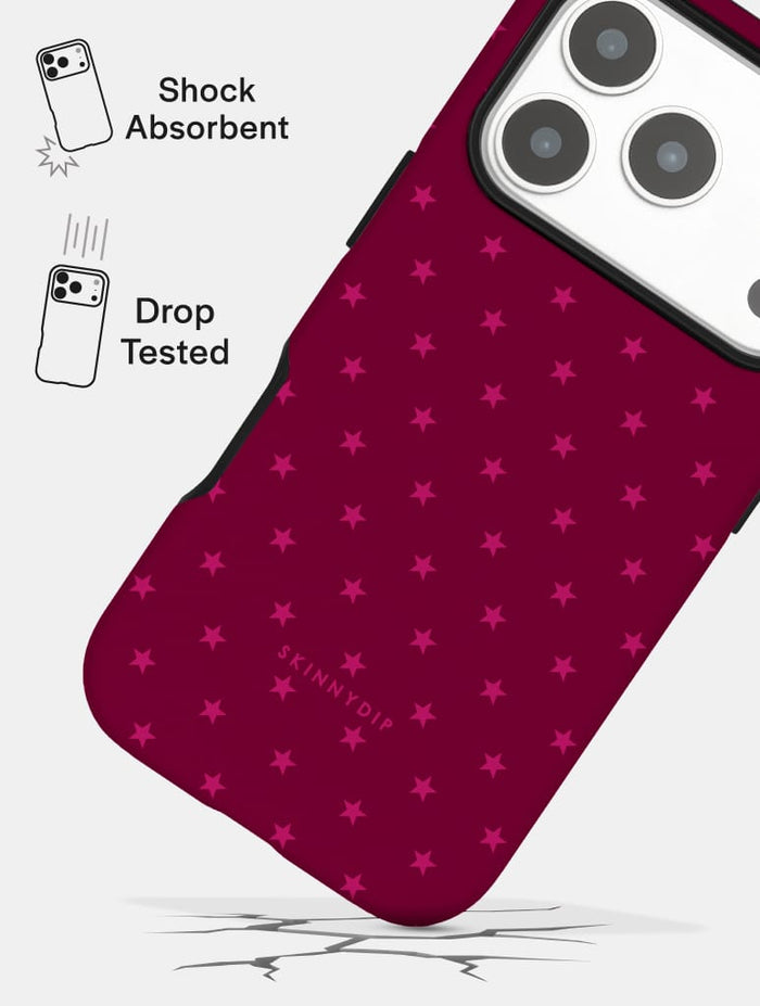Mini Star Burgundy Ultra Protective iPhone Case Phone Cases Skinnydip London