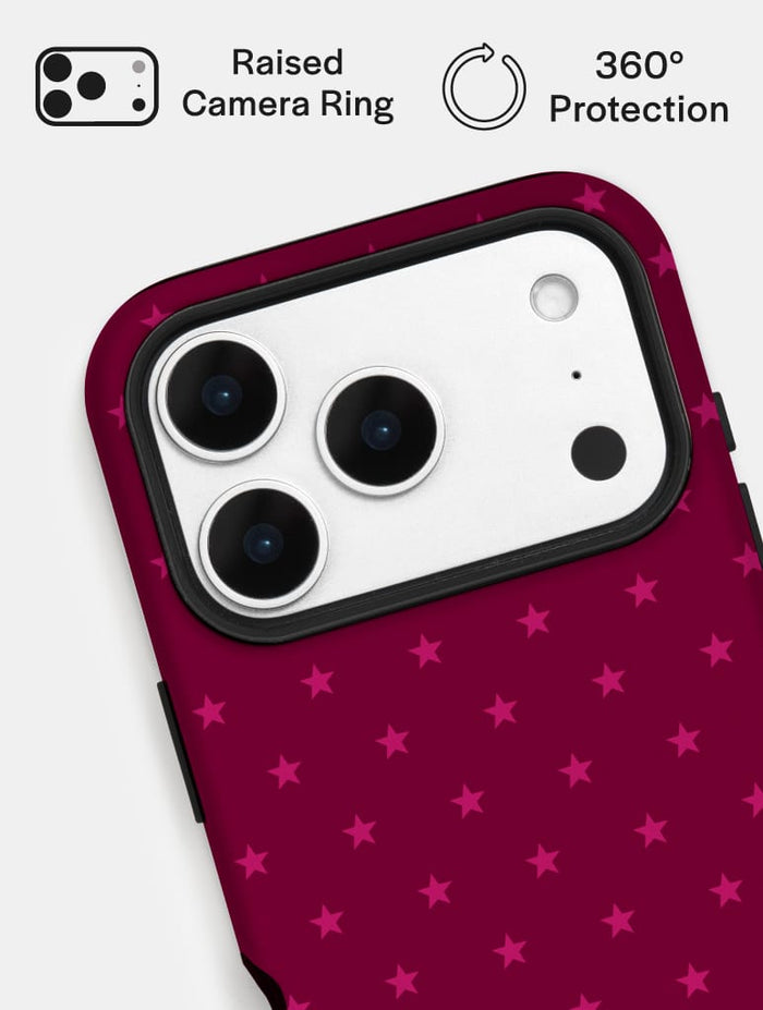 Mini Star Burgundy Ultra Protective iPhone Case Phone Cases Skinnydip London