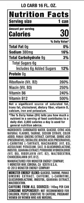 Monster Energy Lo-Carb (16 fl. oz., 24 pk.)
