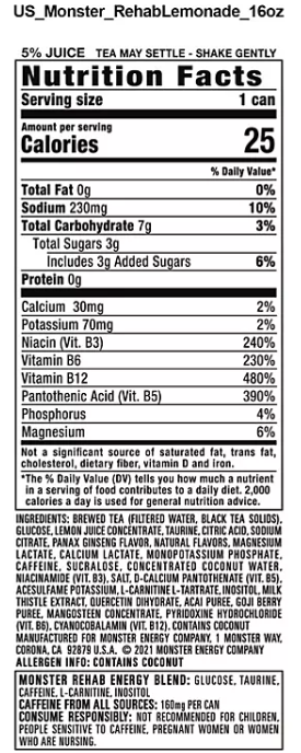Monster Energy Rehab Variety Pack (15.5 oz. cans, 24 ct.)