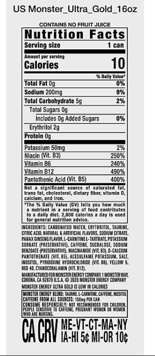 Monster Energy Ultra Gold (16 fl. oz., 24 pk.)