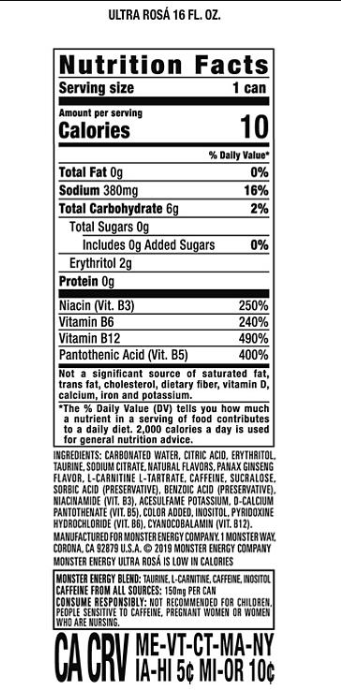 Monster Energy Ultra Rosa (16 oz., 24 pk.)