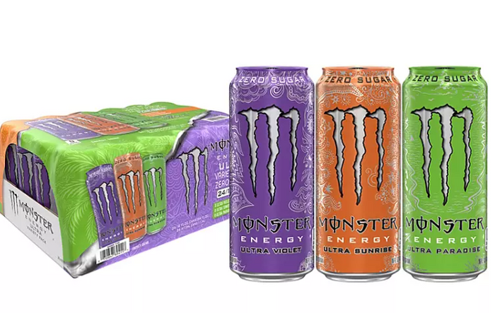 Monster Energy Ultra Variety Pack, Sunrise, Violet, Paradise (16 fl. oz., 24 pk.)