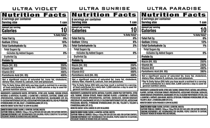 Monster Energy Ultra Variety Pack, Sunrise, Violet, Paradise (16 fl. oz., 24 pk.)