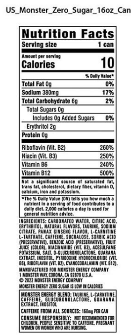 Monster Energy Zero Sugar (16 oz., 24 pk.)