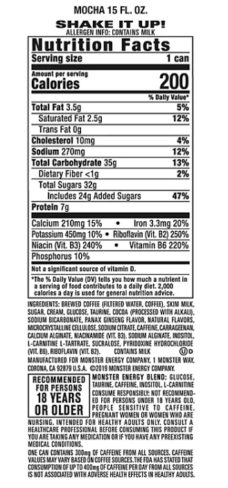 Monster Java 300 Triple Shot, Mocha (15 fl. oz., 12 pk.)
