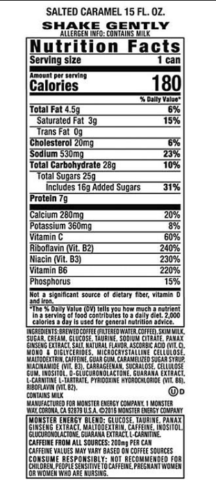 Monster Java Salted Caramel, Energy + Coffee (15.5 fl. oz., 12 pk.)