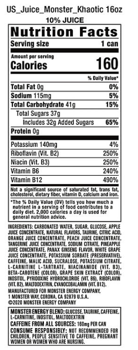 Monster Juice Khaotic (16 fl. oz., 24 pk.)
