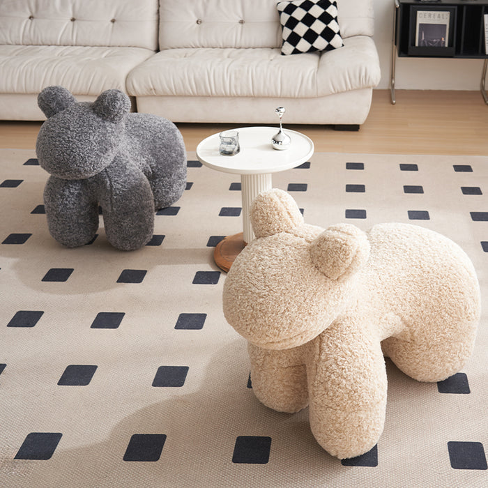 Morrigan Animal-shaped Wool Curl Creative Ottoman Single Sofa