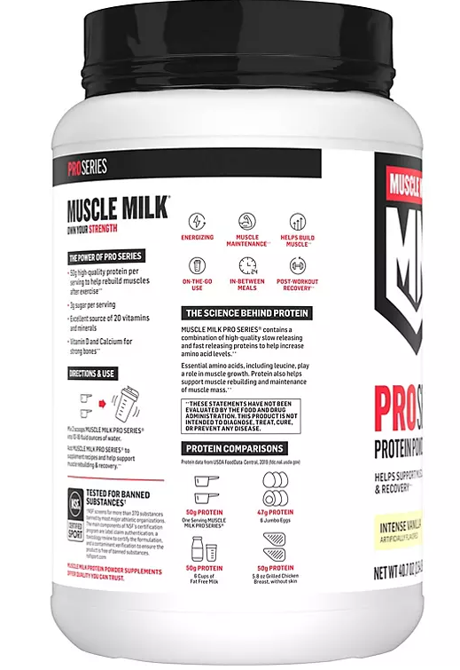 Muscle Milk Pro Series Protein Powder Supplement, Intense Vanilla (40.7 oz.)